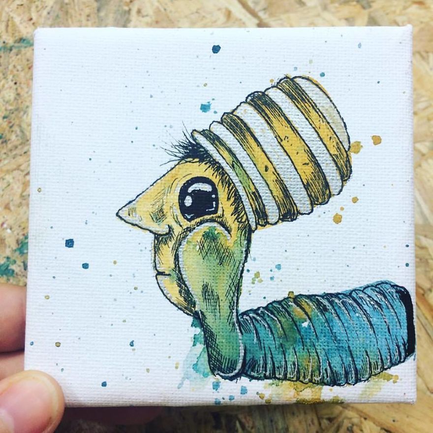 I Create Quirky Monsters From Random Paint Splashes Daily!