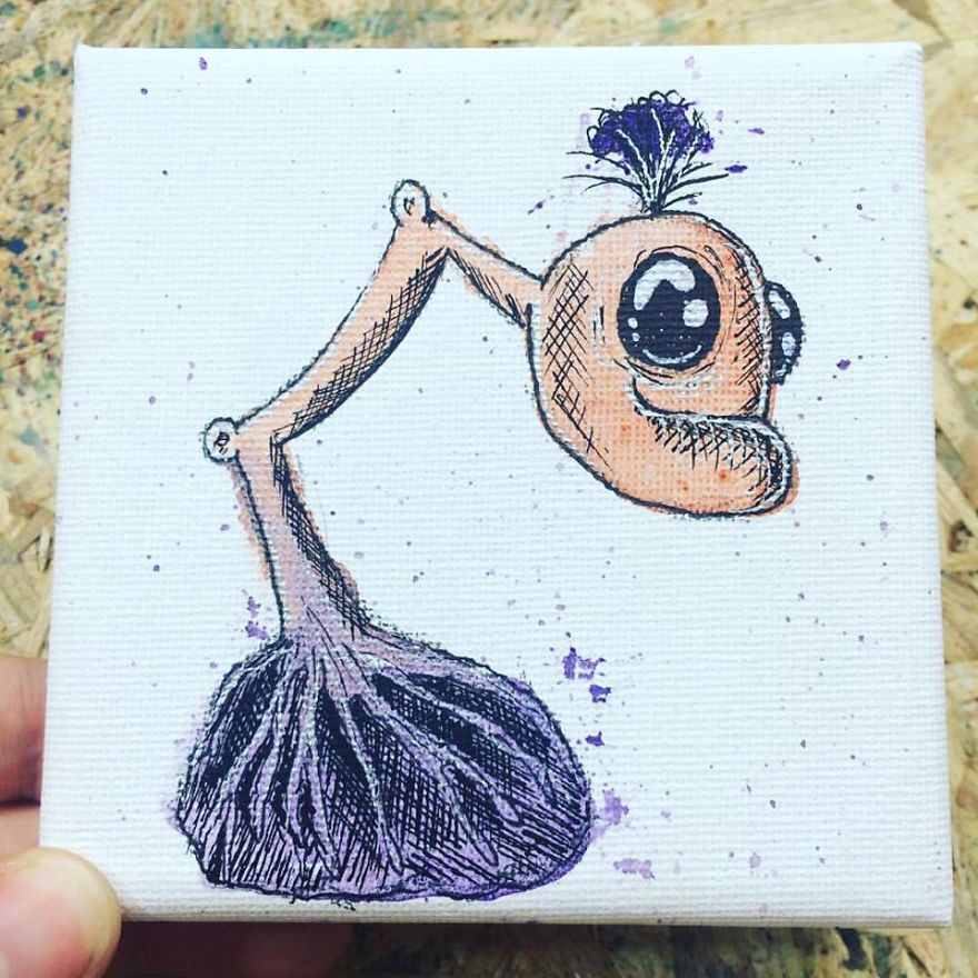 I Create Quirky Monsters From Random Paint Splashes Daily!