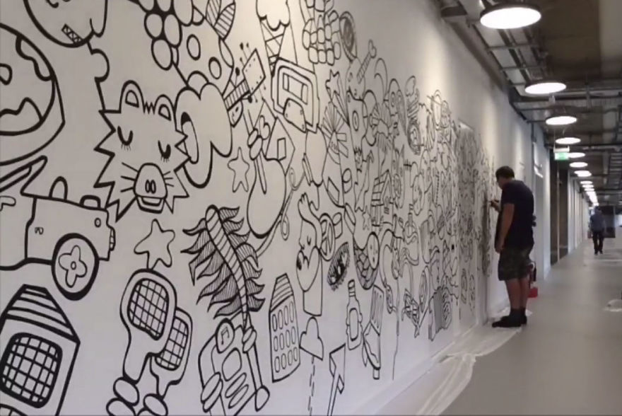 I Draw Everything That Comes Into My Head And Don't Stop Until The Wall Is Full!