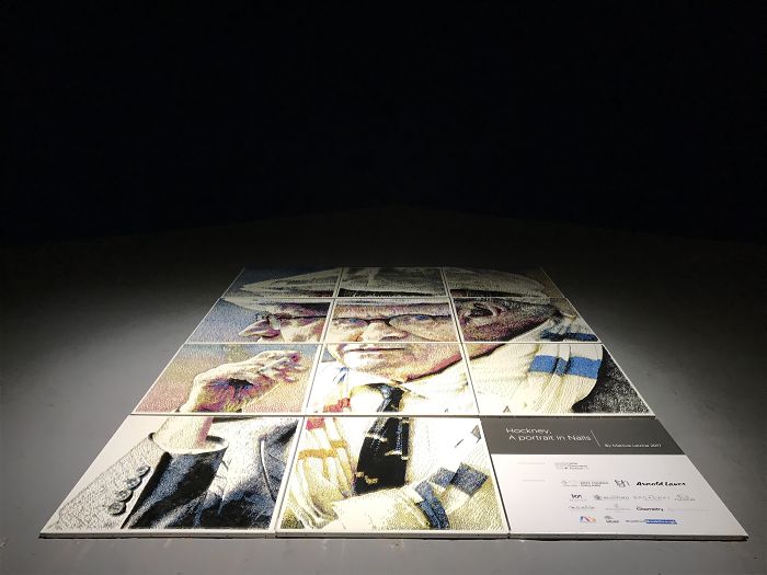 I've Spent Over 1 Year Hammering 1000s Of Nails Into A Giant Portrait Of David Hockney