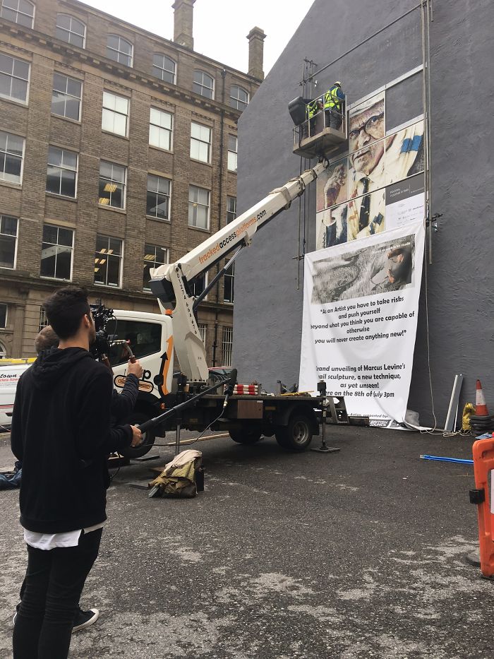 I've Spent Over 1 Year Hammering 1000s Of Nails Into A Giant Portrait Of David Hockney