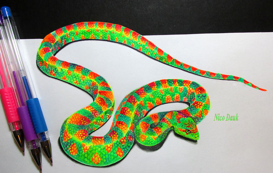 I Use Gel Pens To Create Colorful Art.