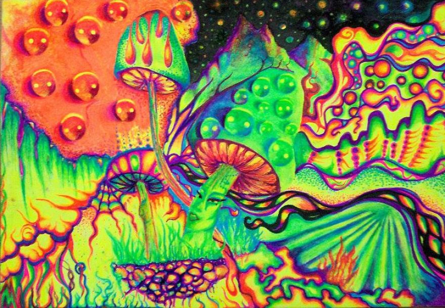 I Use Gel Pens To Create Colorful Art. trippy pen drawings. 