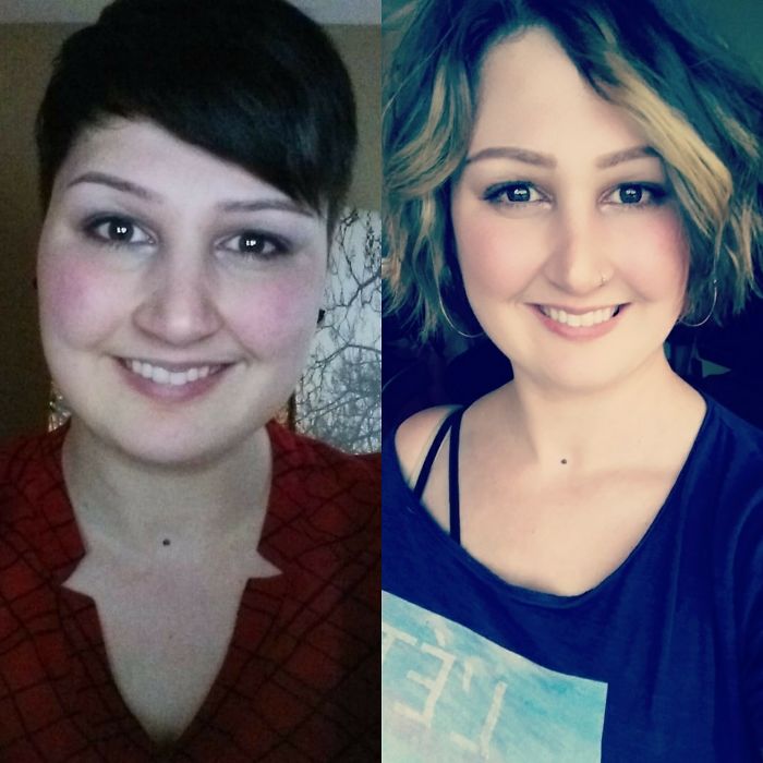 From Dark Short Hair To Long Light Hair