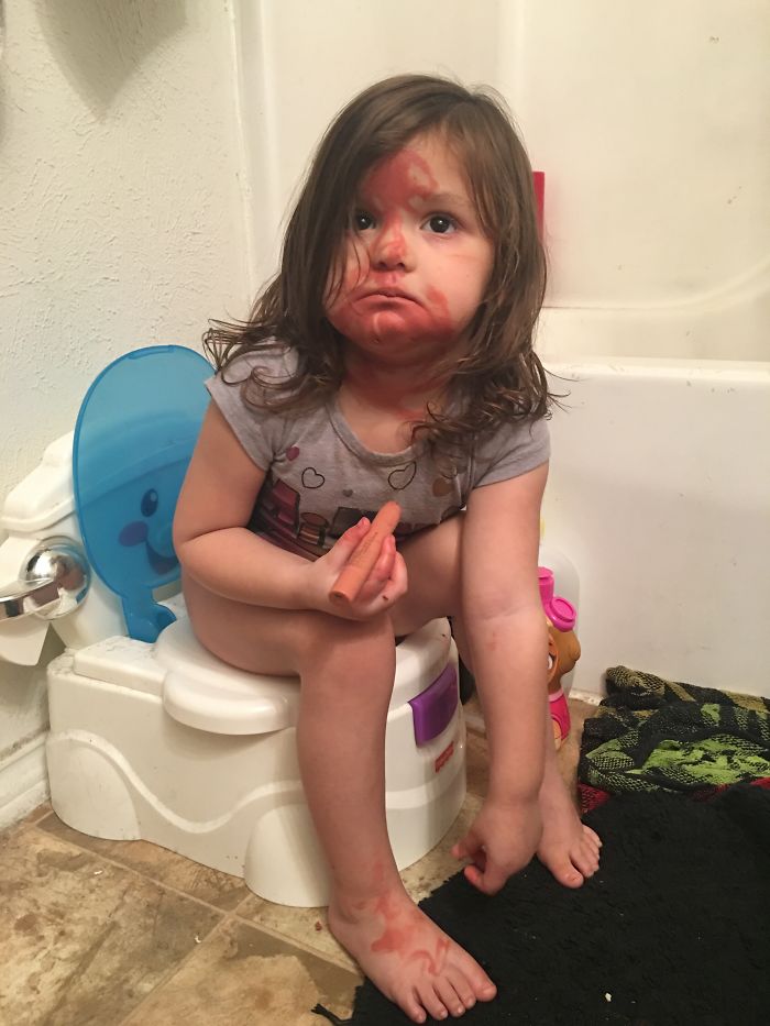 When You Are Trying To Potty Train Your Kid And You Leave Them Alone For 2 Minutes.