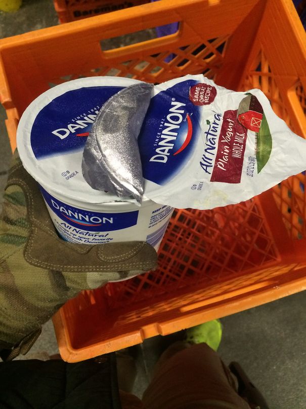 Danon Got A Little Excited When The Were Adding Foil To Their Yogurt.