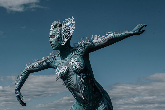 Inspiring Paper Art And Bodypainting Combination By Artist Vilija Vitkute