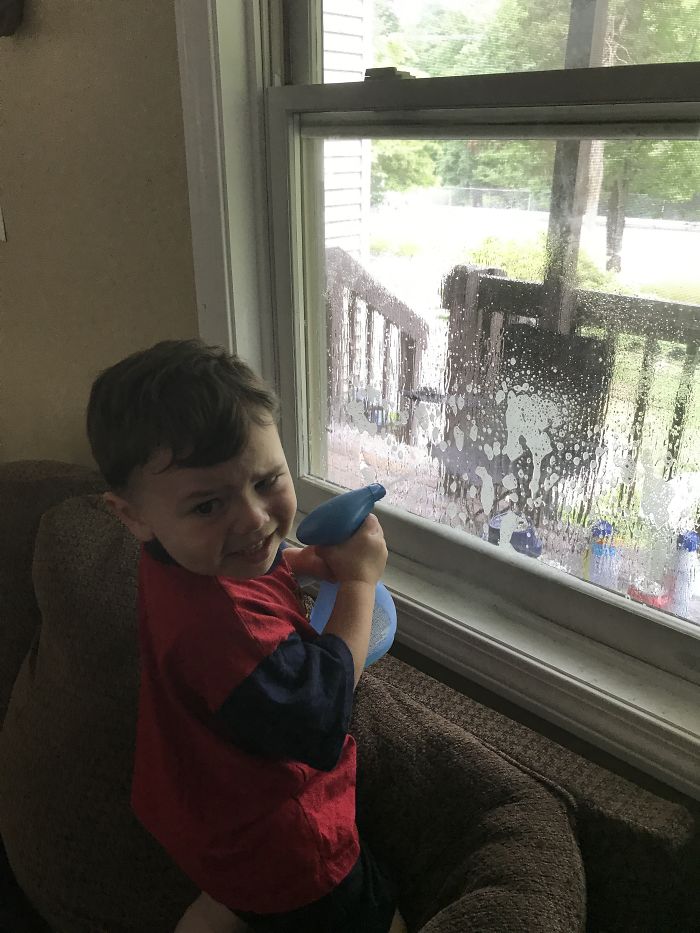 Apparently My 2yo Thought My Window Smelled Bad 😂