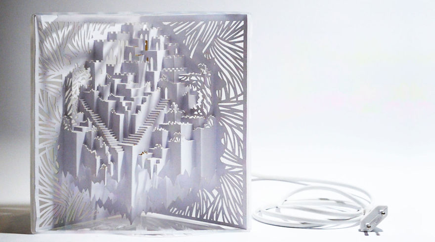 I Hand-Folded A 3D Castle That Turns Into A Cozy Lamp When Illuminated I Hand-Folded A 3D Castle That Turns Into A Cozy Lamp When Illuminated