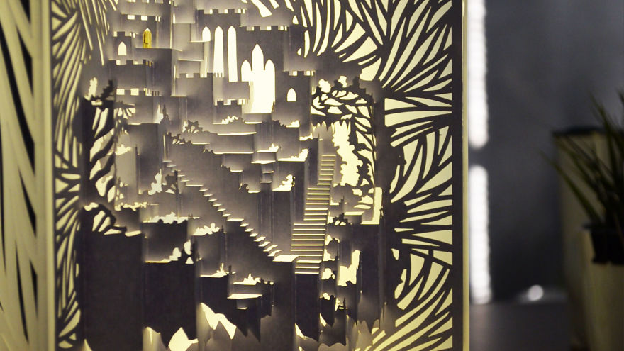I Hand-Folded A 3D Castle That Turns Into A Cozy Lamp When Illuminated I Hand-Folded A 3D Castle That Turns Into A Cozy Lamp When Illuminated