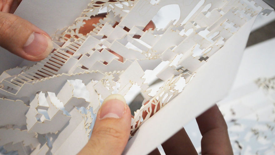 I Hand-Folded A 3D Castle That Turns Into A Cozy Lamp When Illuminated