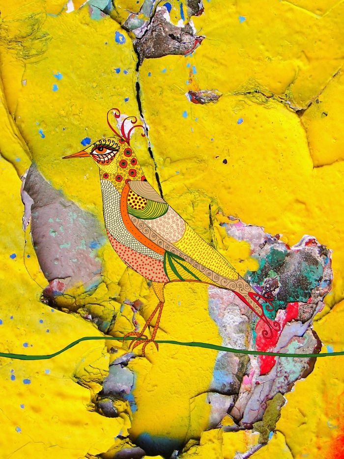 I Use Photos Of Berlin Wall Splinters As Background For My Drawings