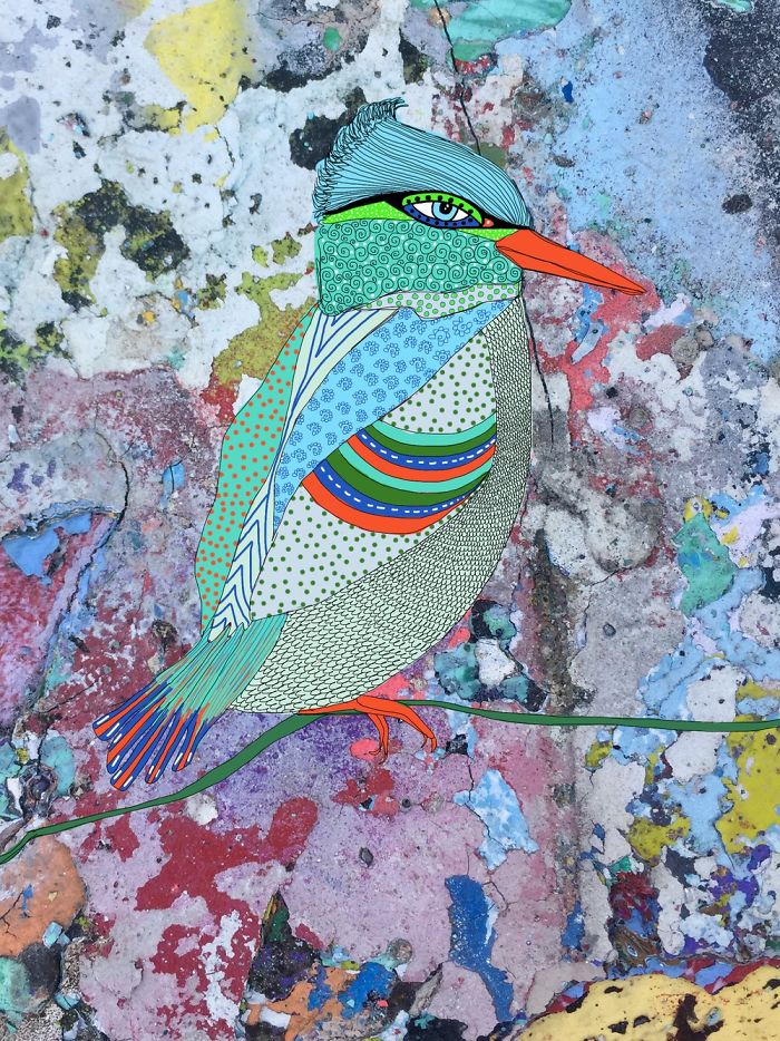 I Use Photos Of Berlin Wall Splinters As Background For My Drawings