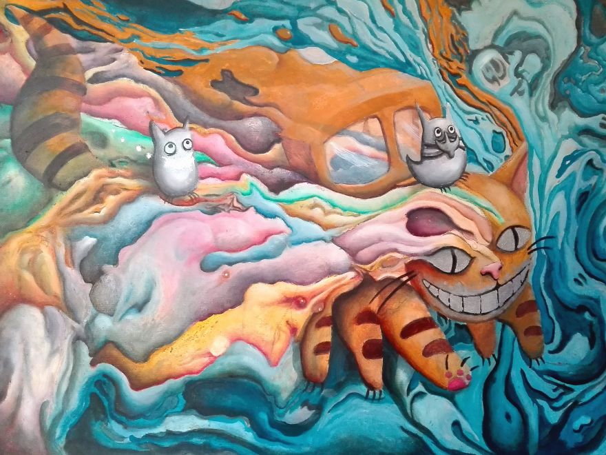 I Create Marbled Madness Using Oil Paint