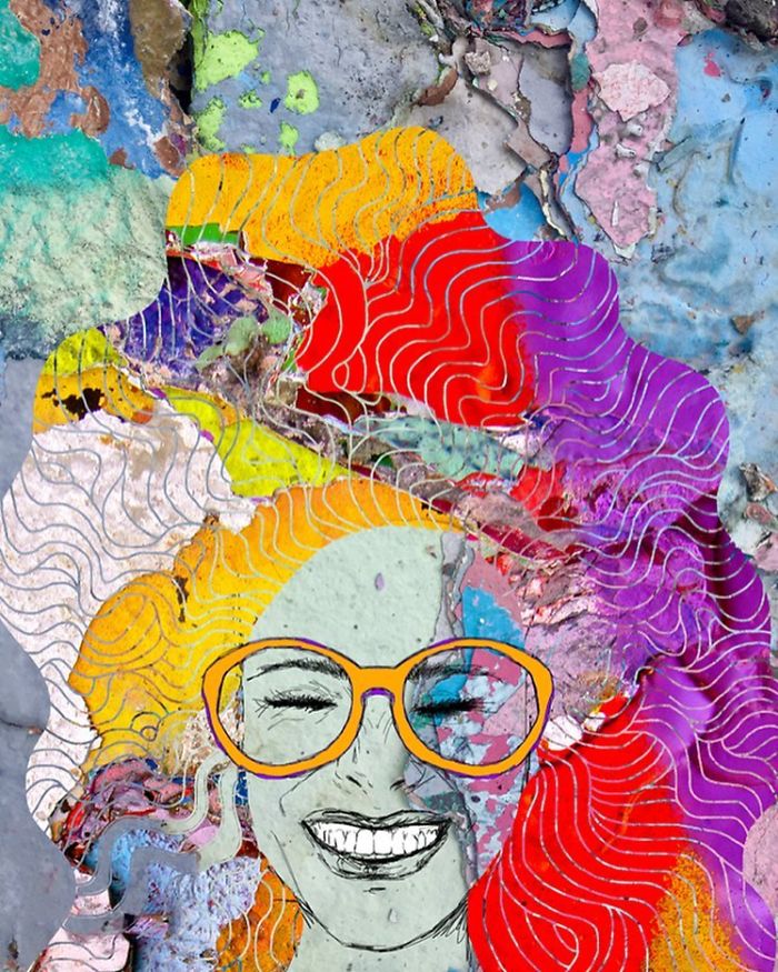 I Use Photos Of Berlin Wall Splinters As Background For My Drawings