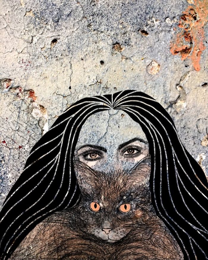 I Use Photos Of Berlin Wall Splinters As Background For My Drawings