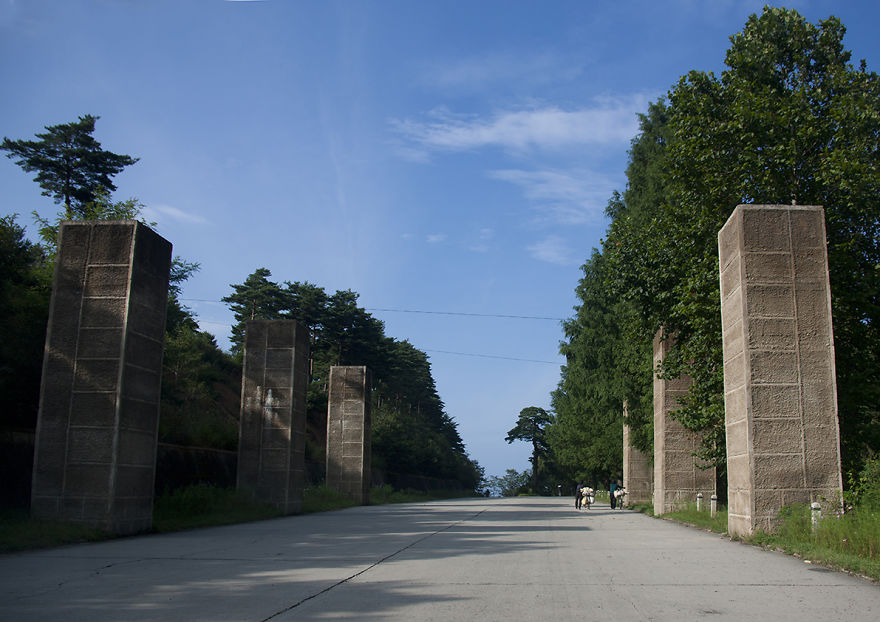 All Along The Highway Near The South Korean Border, You Can See Those Huge Cement Blocks. They Can Be Used To Block The Highway In Case Of American Invasion