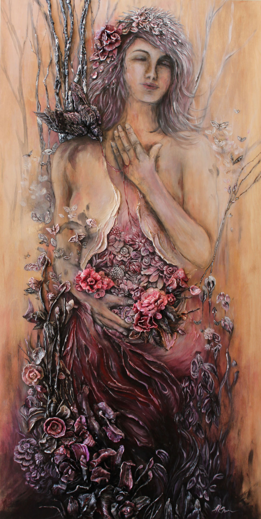 I Create 3D Paintings Using Modeling Paste And Clay