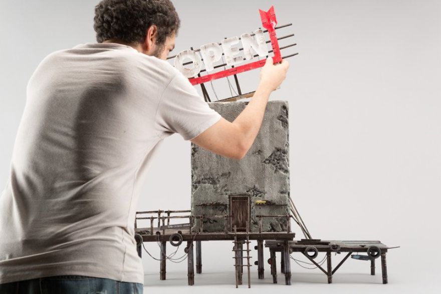 Photographer Creates Abandoned Miniature Hostel