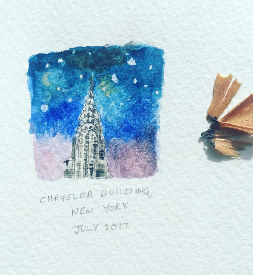 I Paint Miniature Watercolor Art For My 100-Day Drawing Challenge!