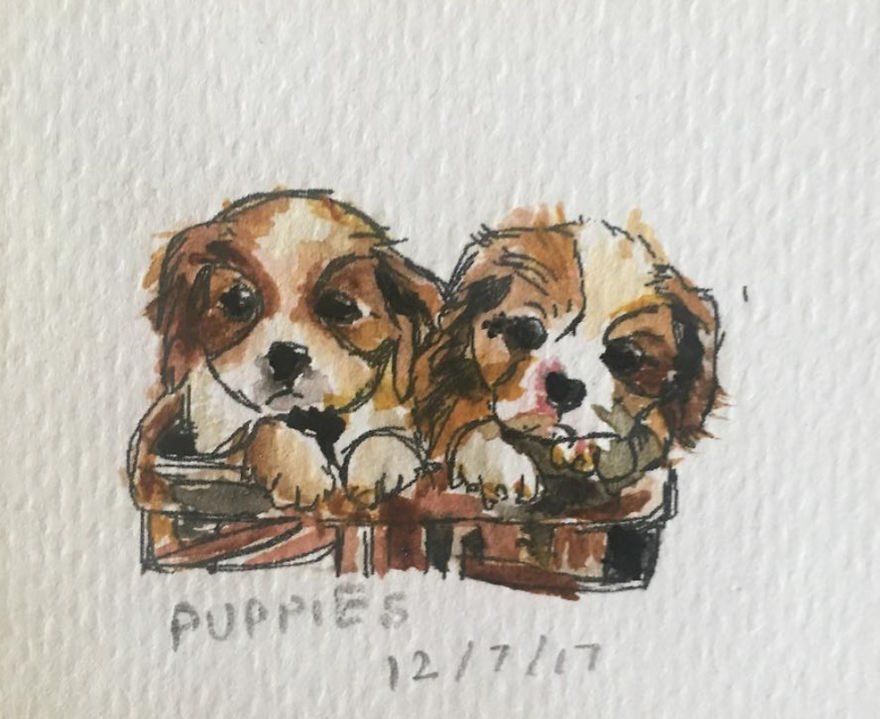 I Paint Miniature Watercolor Art For My 100-Day Drawing Challenge!