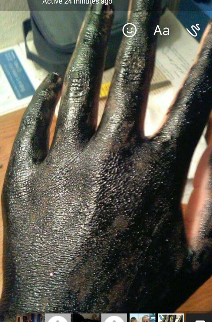 My Daughter's Idea Of "painting Her Nails"