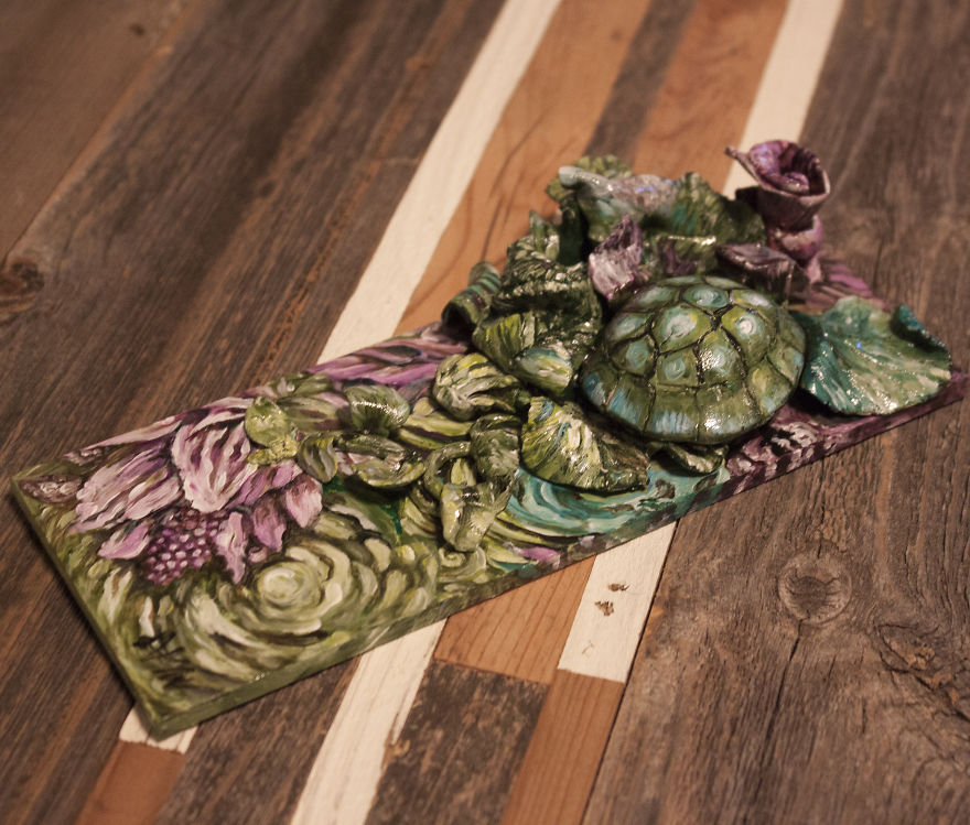 I Create 3D Paintings Using Modeling Paste And Clay