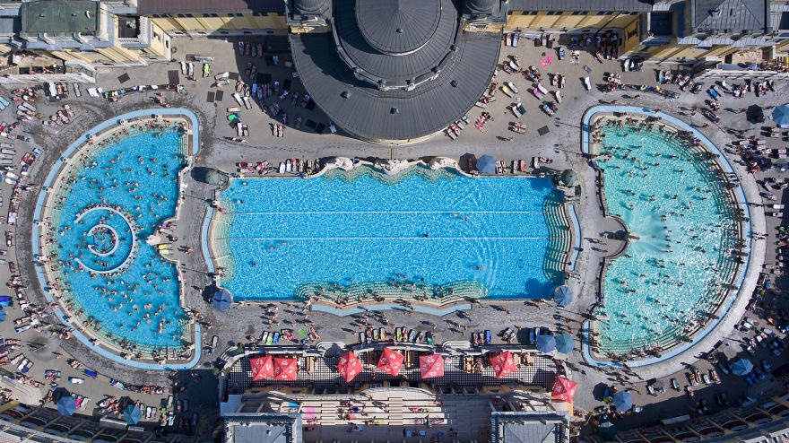 Spectacular Bird&rsquo;s Eye View Of Extraordinary Pools In Budapest, Spa Capital Of The World, As You&rsquo;ve Never Seen It Before