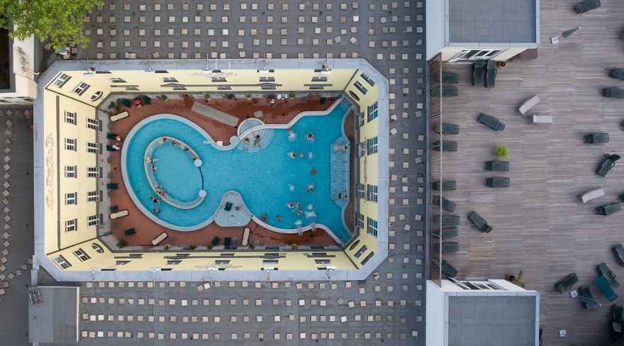Spectacular Bird&rsquo;s Eye View Of Extraordinary Pools In Budapest, Spa Capital Of The World, As You&rsquo;ve Never Seen It Before
