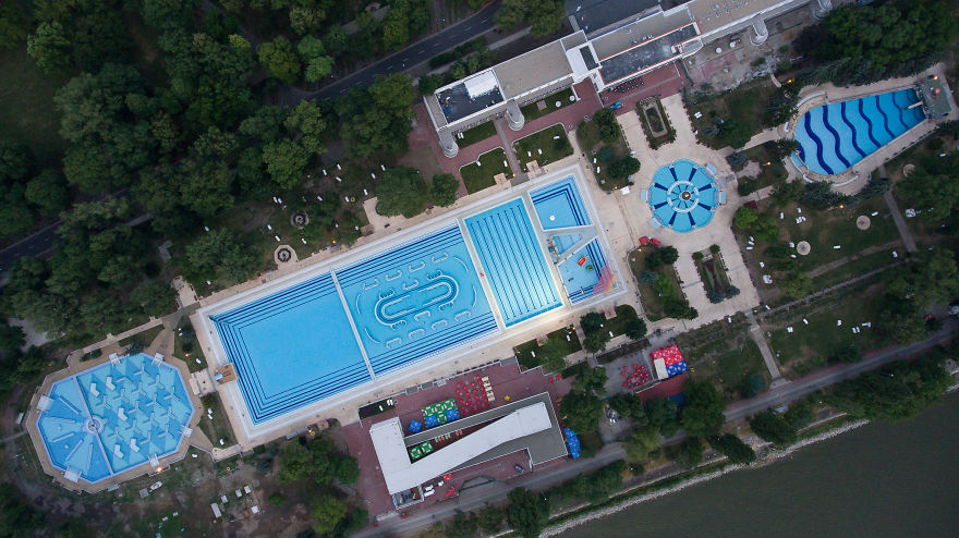 Spectacular Bird&rsquo;s Eye View Of Extraordinary Pools In Budapest, Spa Capital Of The World, As You&rsquo;ve Never Seen It Before