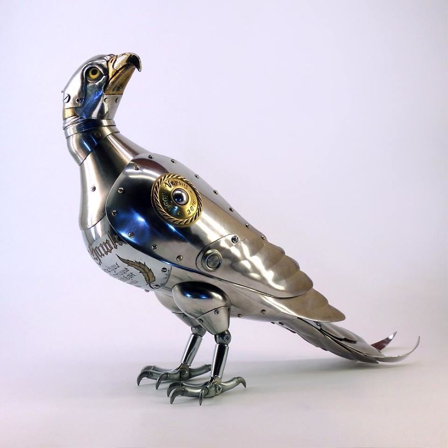 Russian Artist Creates Steampunk Animals From Old Car Parts, Watches And Electronics (+New Pics)