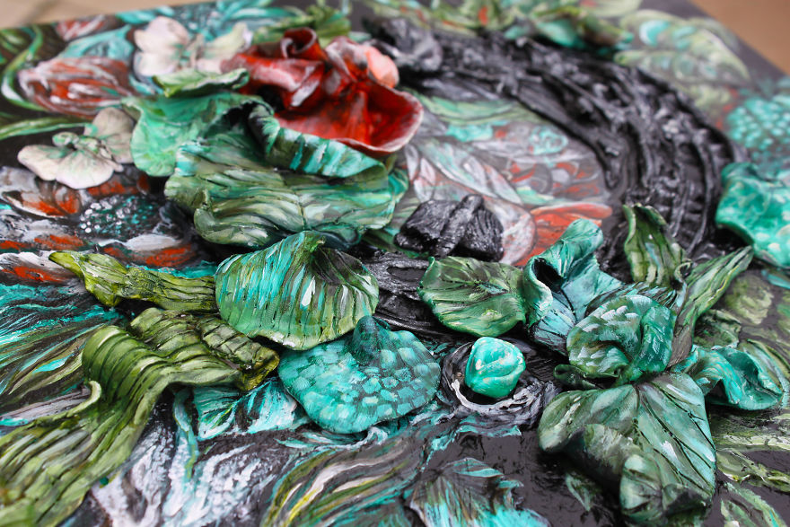 I Create 3D Paintings Using Modeling Paste And Clay I Create 3D Paintings Using Modeling Paste And Clay