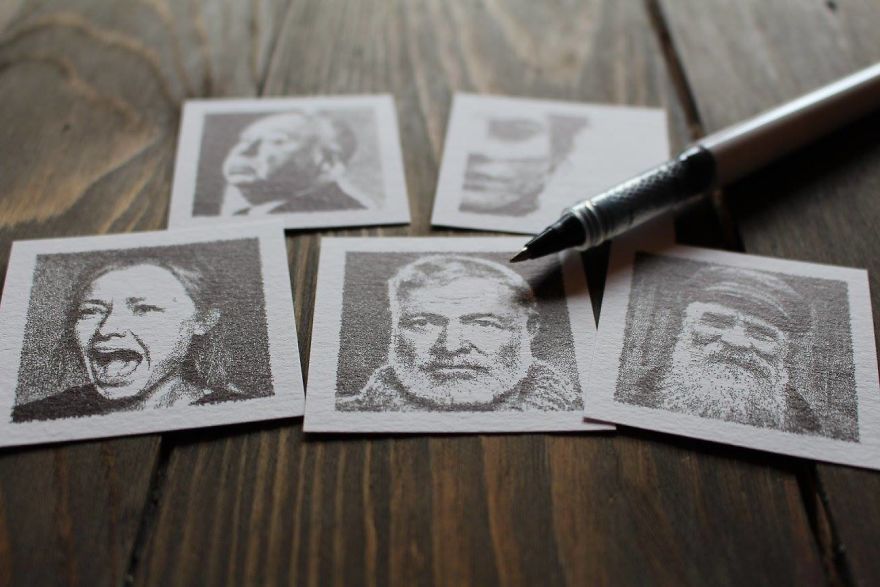 Tiny Portraits Drawn By A Robot Tiny Portraits Drawn By A Robot