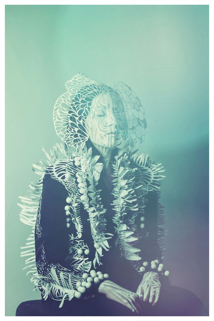 Inspiring Paper Art And Bodypainting Combination By Artist Vilija Vitkute