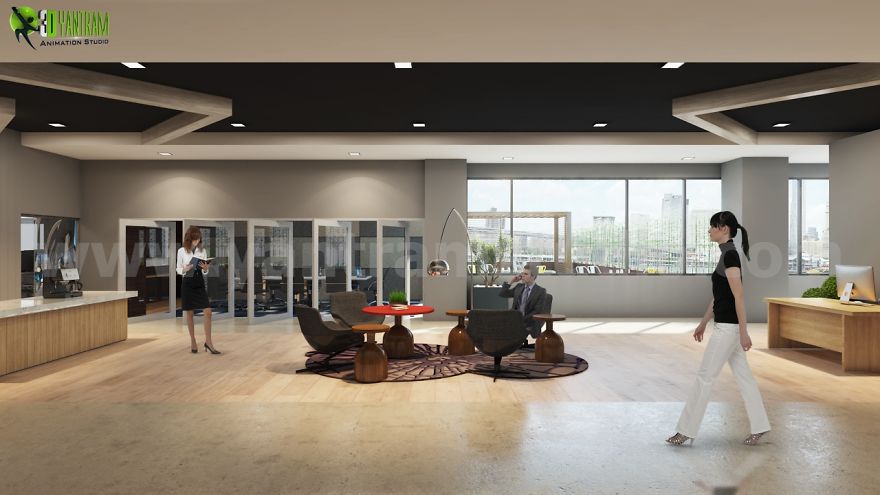 Modern Office Interior Design Ideas For Kitchen, Pantry And Waiting Areas By Yantram Interior Concept Drawings