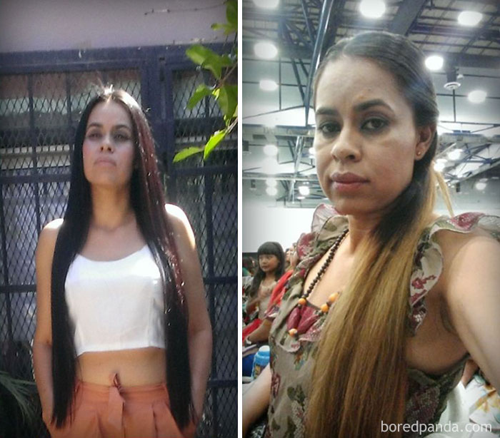 This Is Me With My Long Beautiful Black Hair, Then I Change It Because I Thought I Need It A Change I Didn't Like So I Change It Back