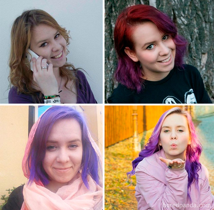 From Brown To Violet. I Love My Haircolor