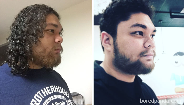 Before And After Haircut. Bye Bye Ramen