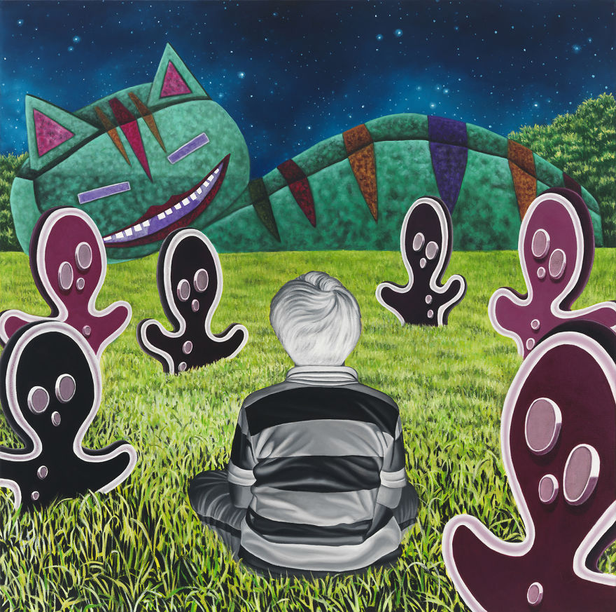 We Listen, Oil On Canvas, 24" X 24"