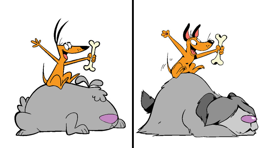 Little Dog And Big Dog From Two Stupid Dogs