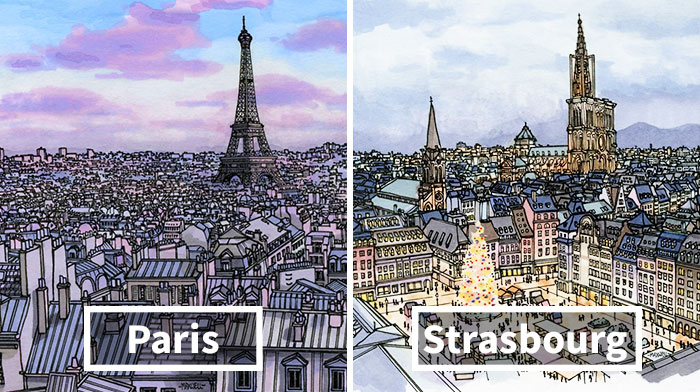 I Am A Travelling Artist And These Are Some Of My Latest City Illustrations From Around The World