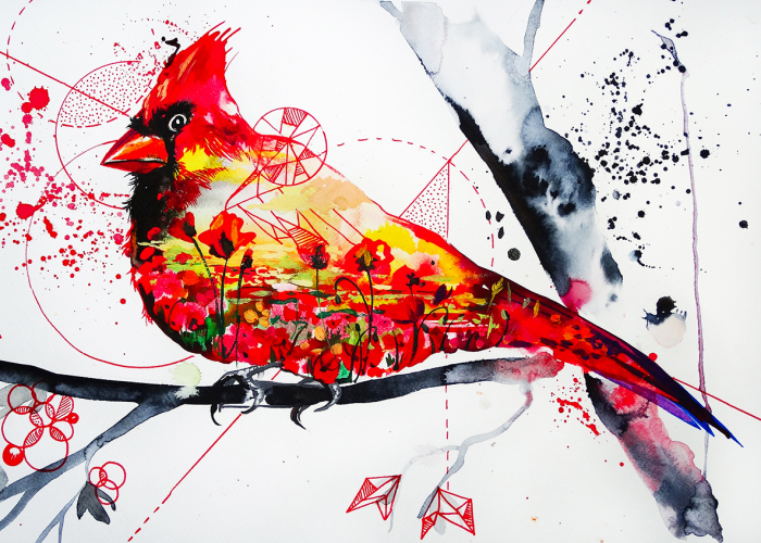 I Try To Paint The Beauty Of Birds In A Unique Perspective That Mixes Geometry And Landscapes