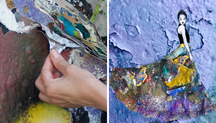 I Use Photos Of Berlin Wall Splinters As Background For My Drawings