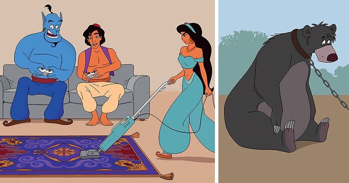 Illustrator Accurately Reimagines What Disney Movies Would Look Like If They Were Made In 2017
