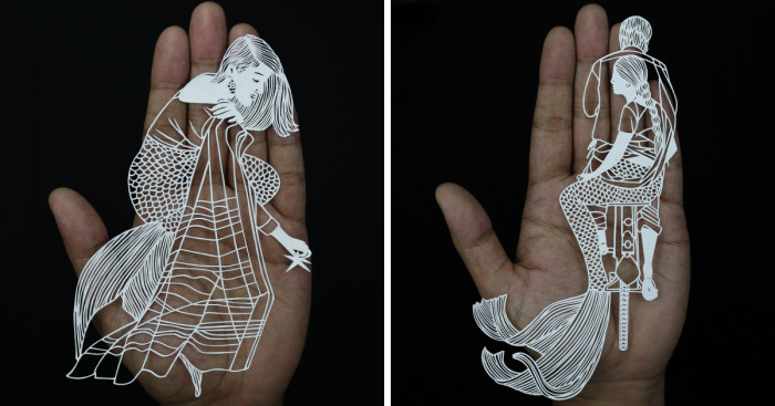 I Portray Indian Women Through My Intricate Mermaid Papercuts