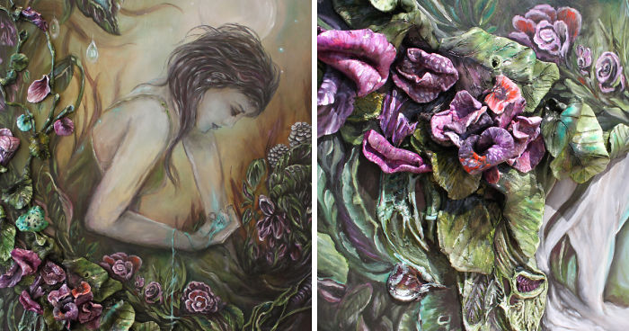 I Create 3D Paintings Using Modeling Paste And Clay