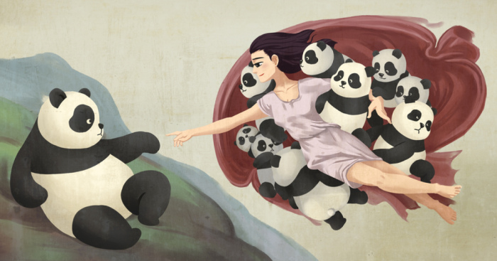 21 Famous Paintings That Look Better With Pandas
