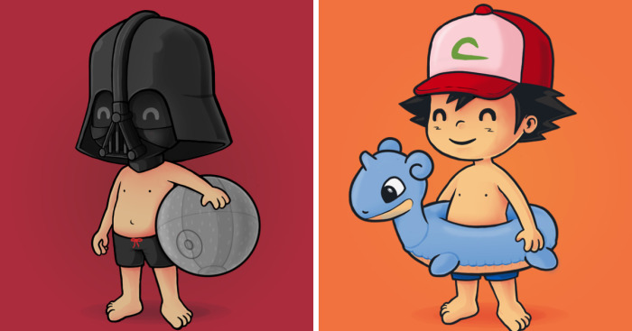 I Imagined How These Popular Cartoon Characters Would Look In Summer