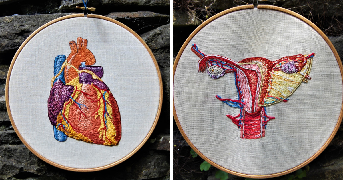 I Started Creating Anatomical Embroidery After I Had An Extensive Facial Su...