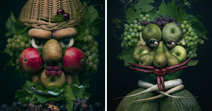 I Use Fruits And Vegetables To Create Realistic Looking Portraits